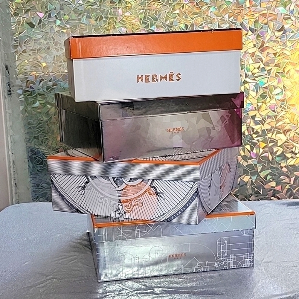 Hermes Vintage Holiday Limited Edition Gift Box's Set of 4, Collectable